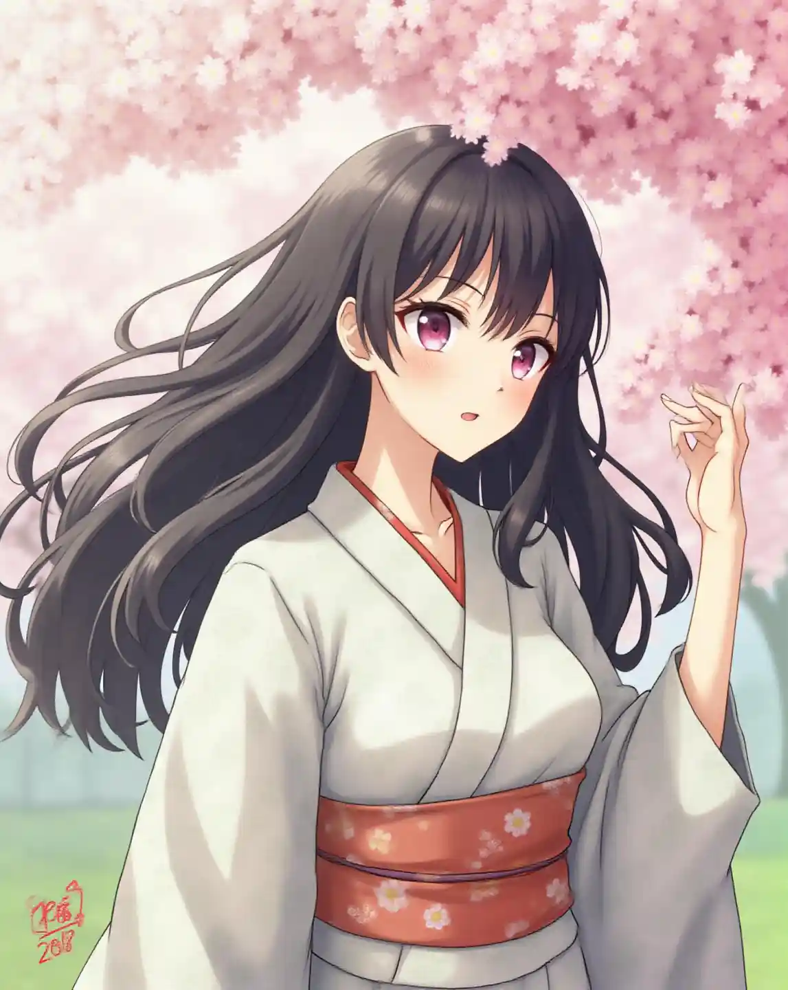 Kimono Maua ya Cherry