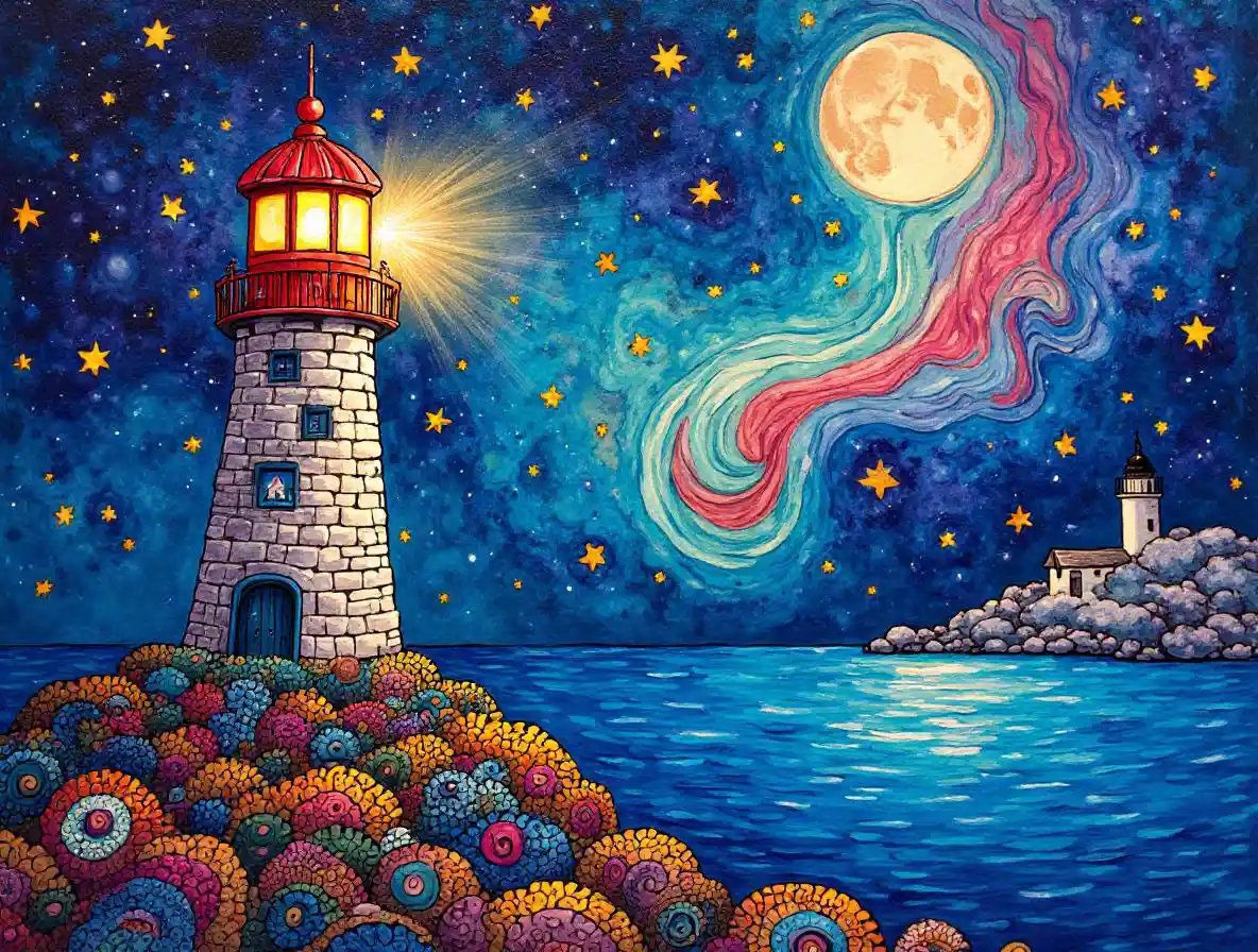 Cosmic Lighthouse Art