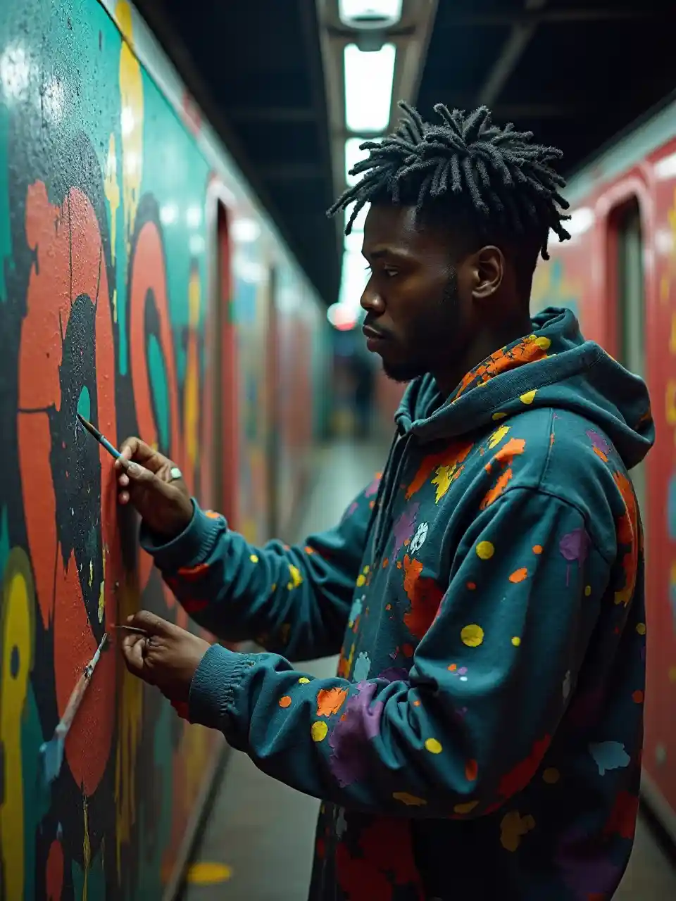 Graffiti-Kunst in der Stadt light