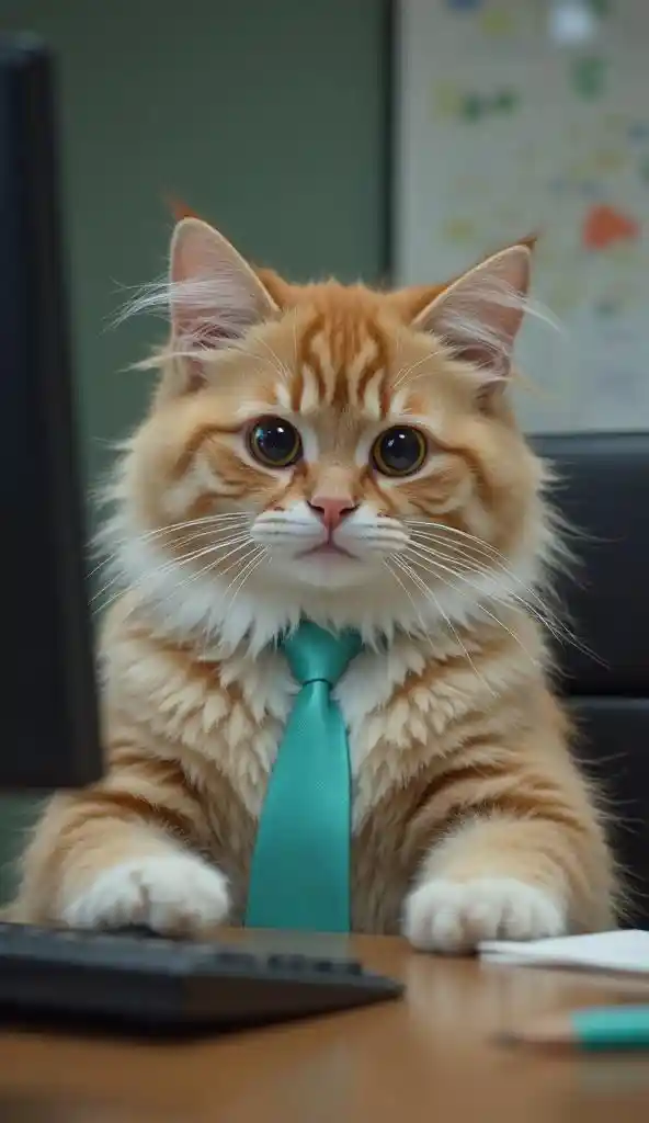 Paka wa Ofisini Mwenye Huzuni