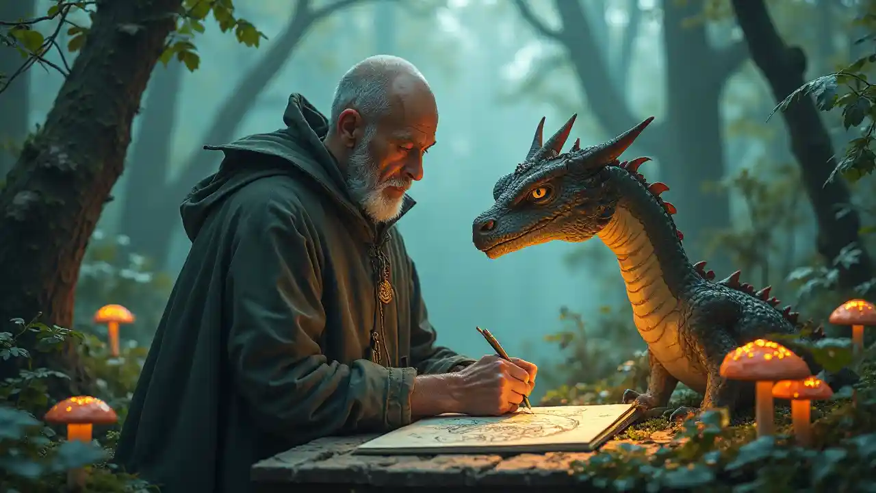 Mchoro wa Joka la Msitu Wenye Kufurahisha