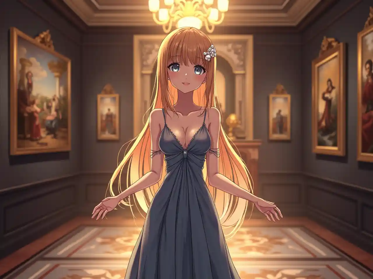 Elegant Anime Girl Art