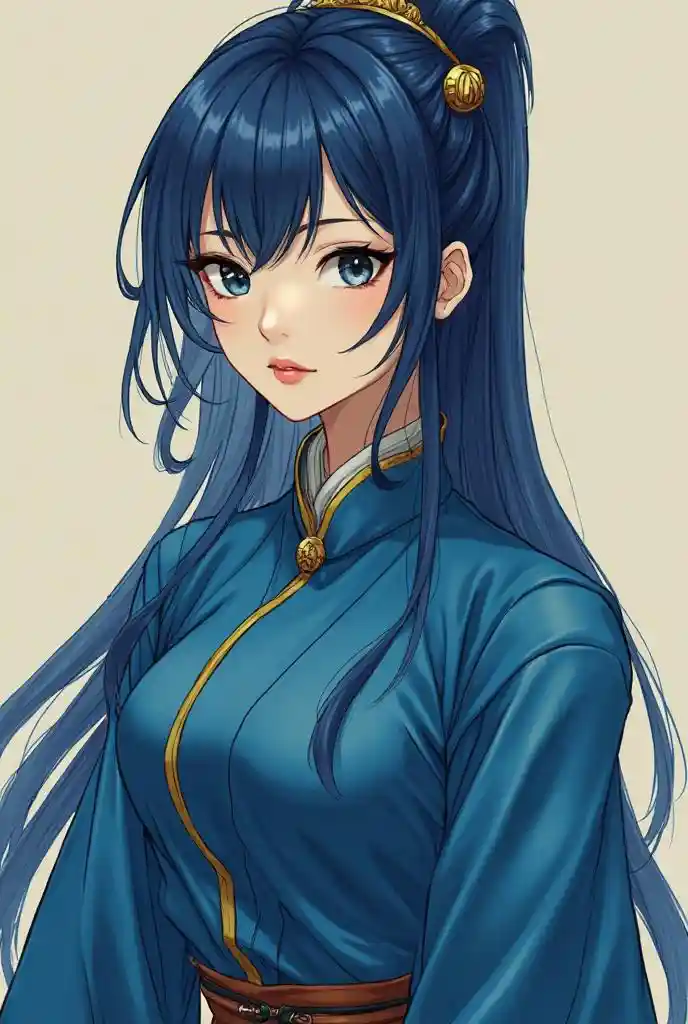 Portrait en latex bleu