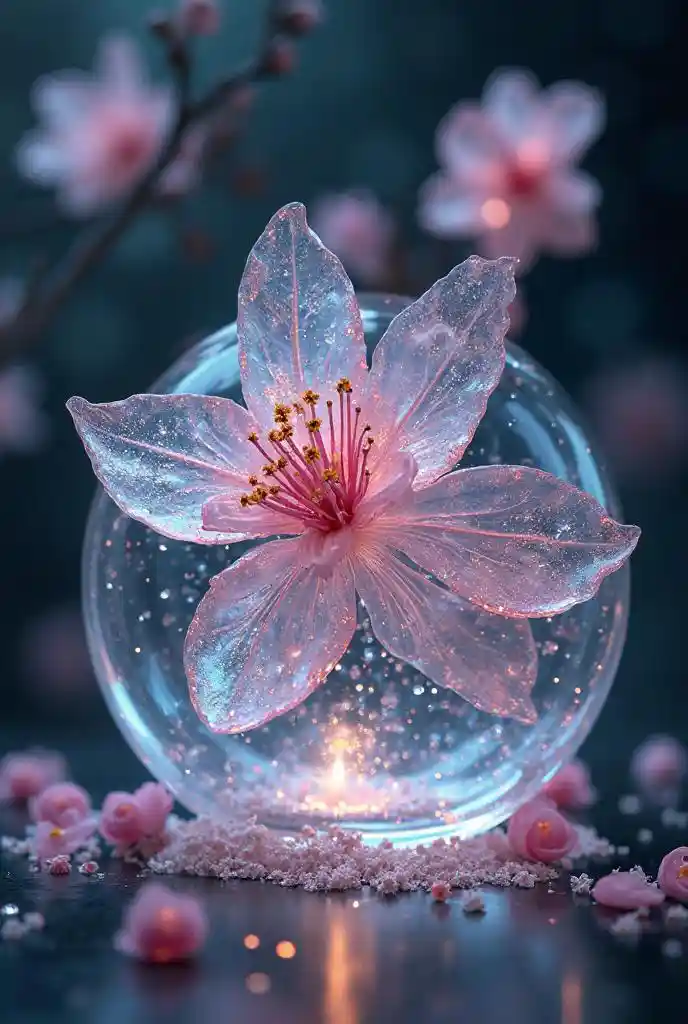 Flor de cerezo de cristal 