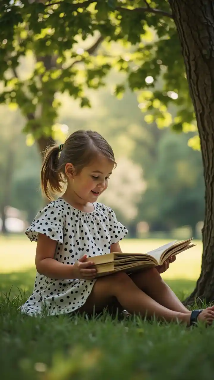 Chica del parque de lectura