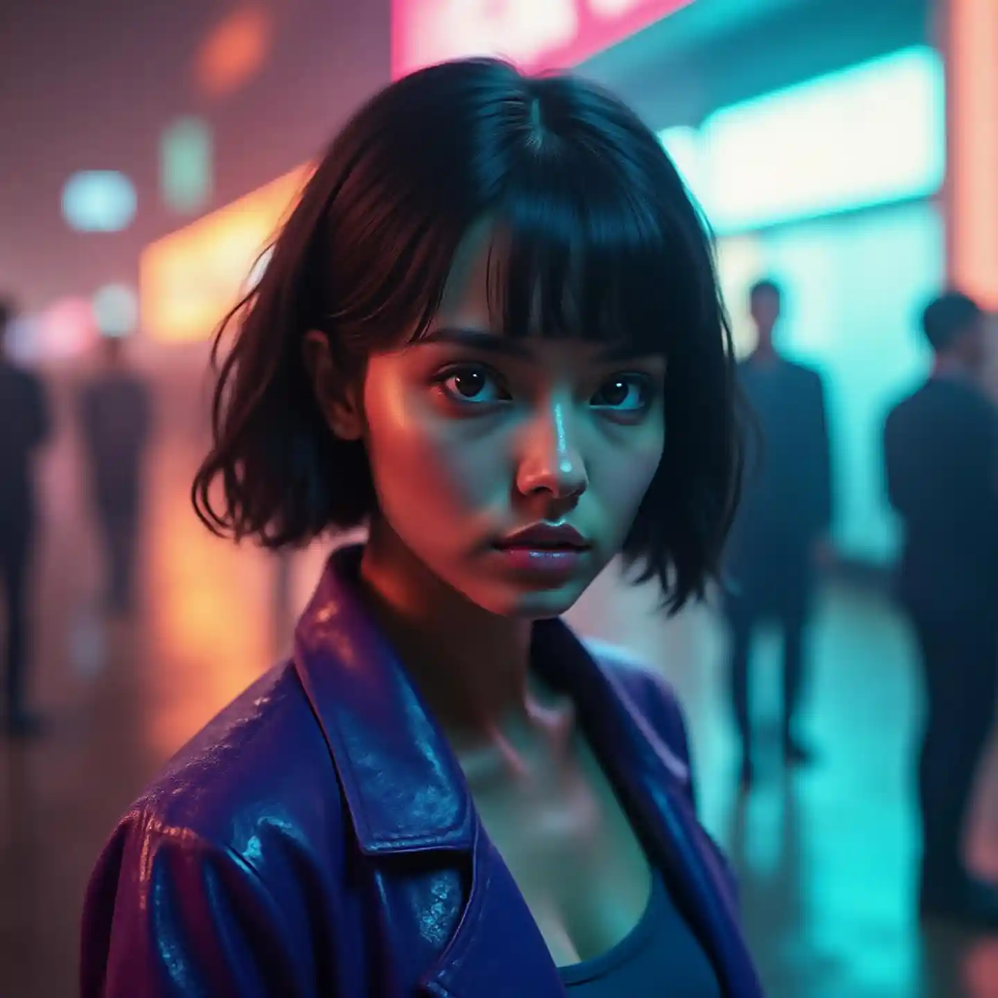 Neon city portrait