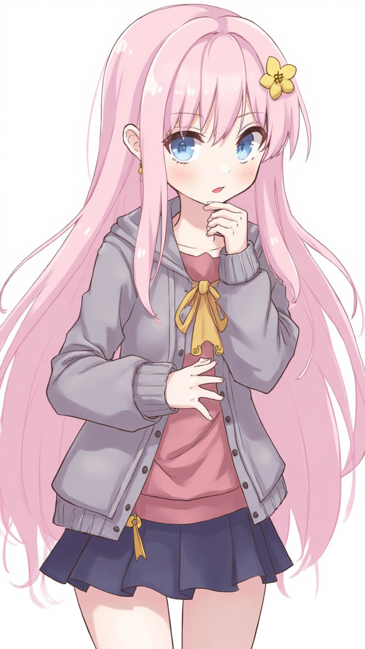 Gratis bilde: Anime tegneseriefigur, et klistremerke av en jente med brunt  hår kledd som en speider med hatt, image size:720x1280