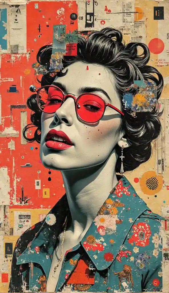 Sanaa ya Retro Collage