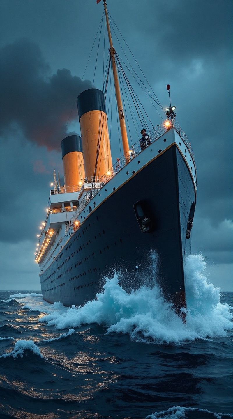 टायटॅनिक मेडन प्रवास हिमशृंगाची टक्कर