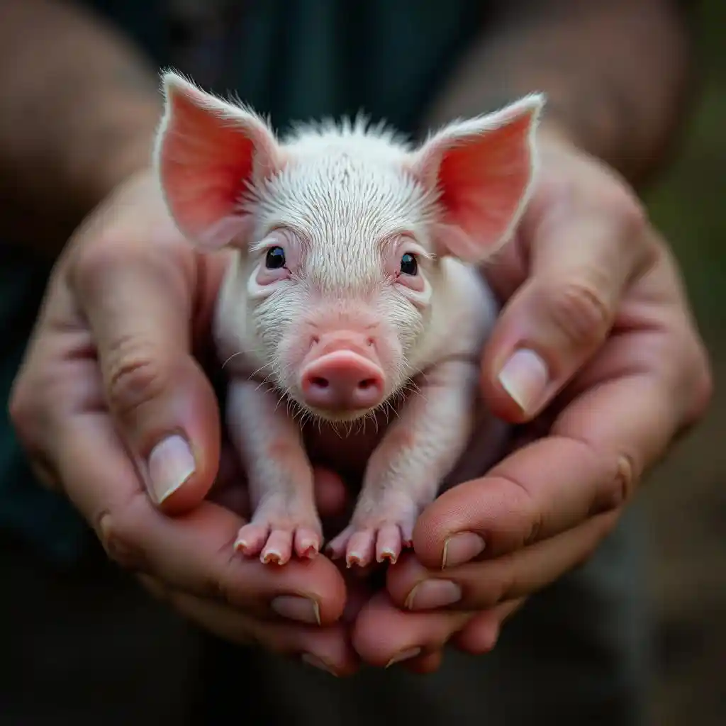 Piglet in Hands