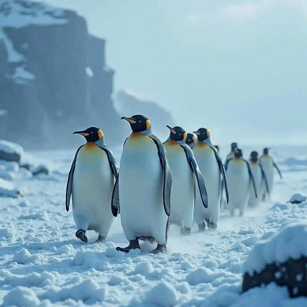 Penguins Snowstorm