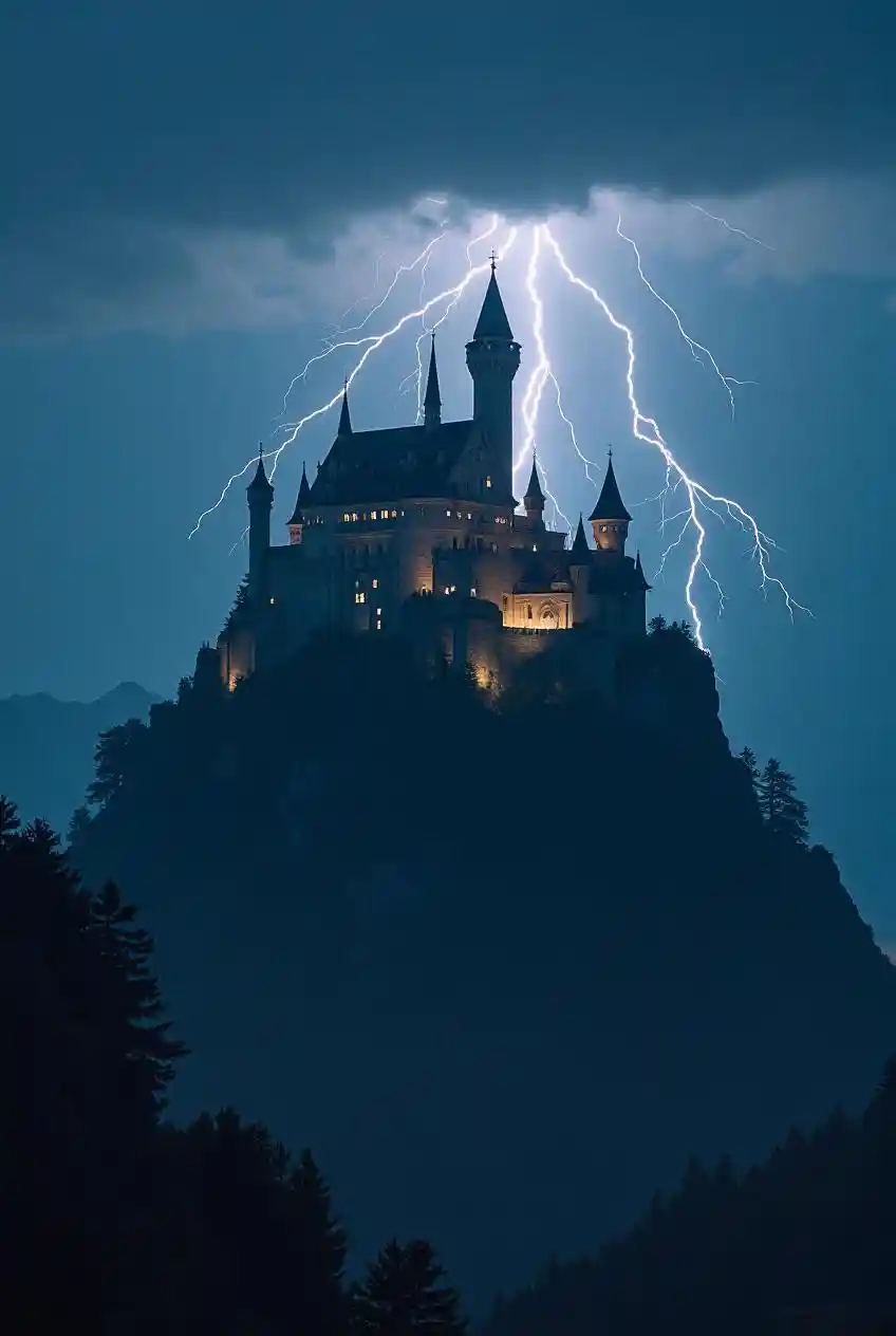 Castle Lightning Scene