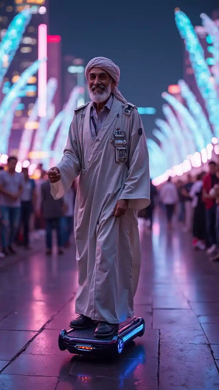 Neon Hoverboard Tech Mzee