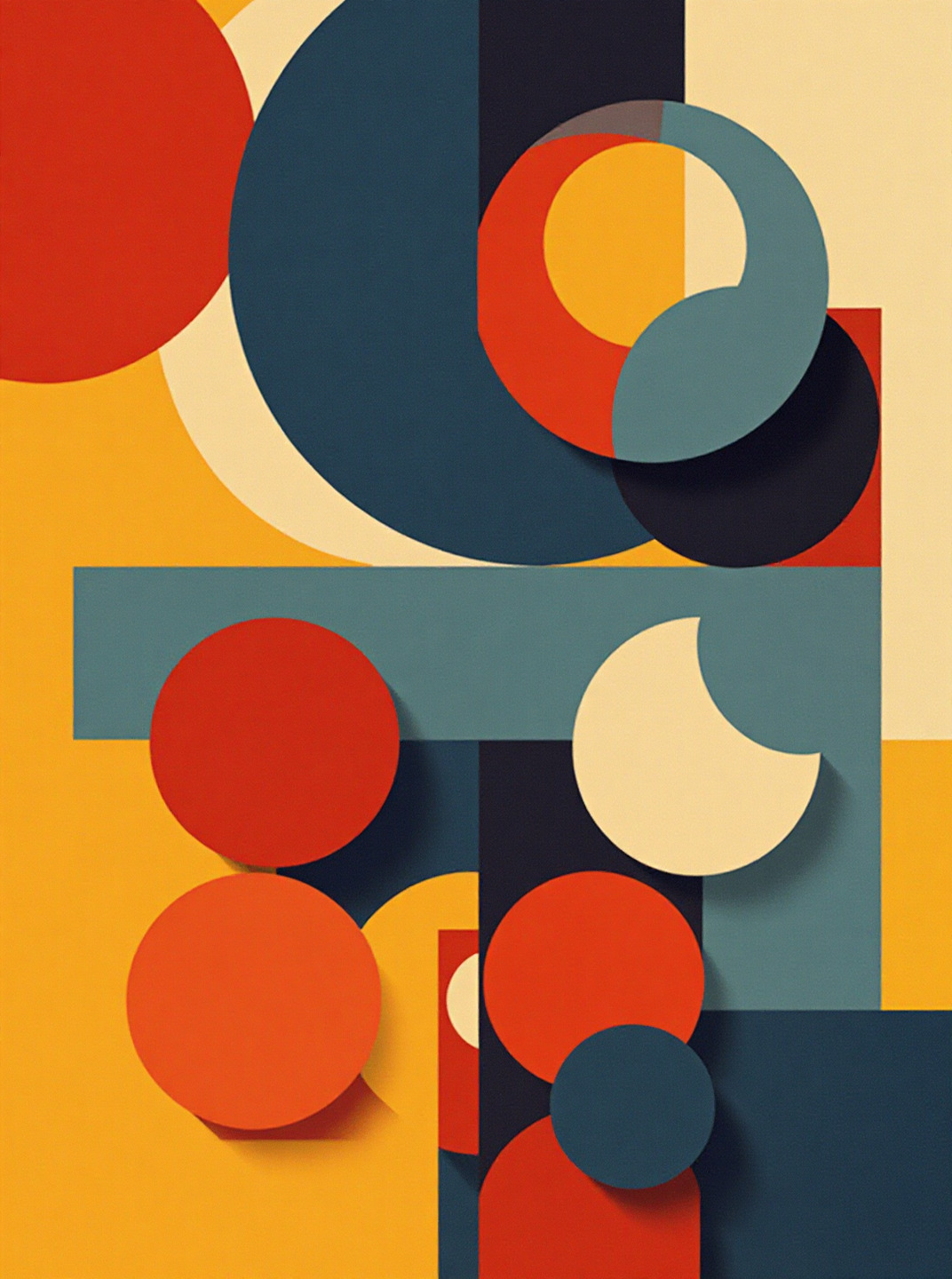 Bauhaus Geometrisk Abstrakt Levande Färger