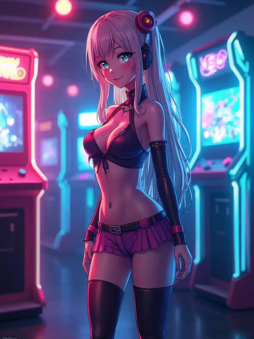 Cyber Anime Neon Girl