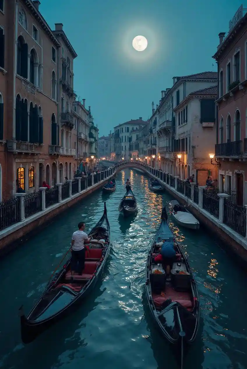 Moonlit Venice Canals