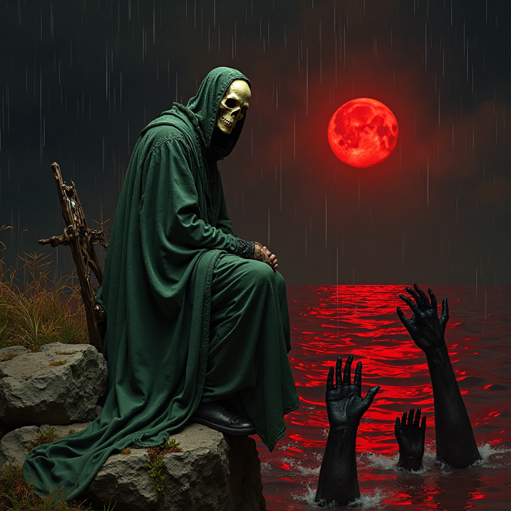 Fuvu la Mtu Aliye na Kitambaa Kwenye Bahari Nyekundu