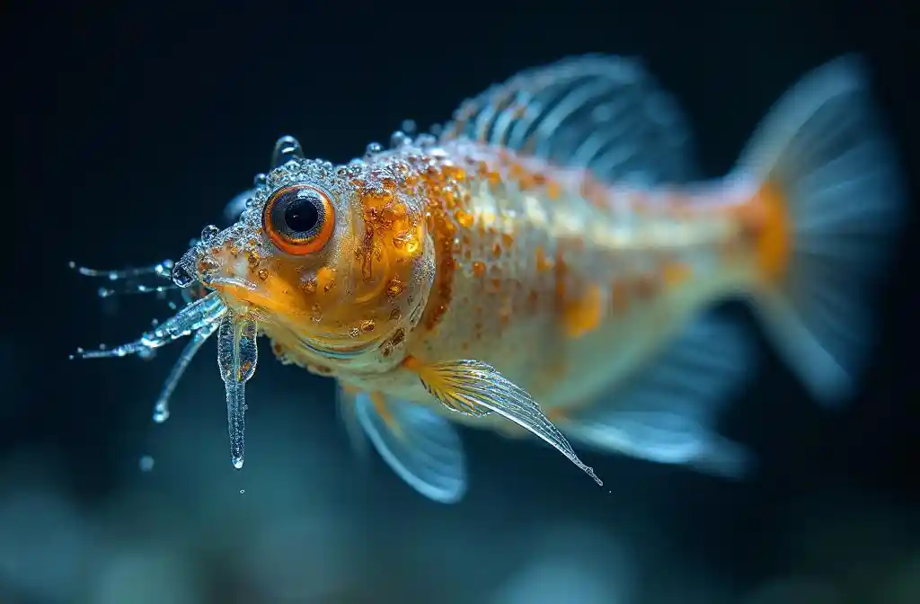 Macro larva de pescado