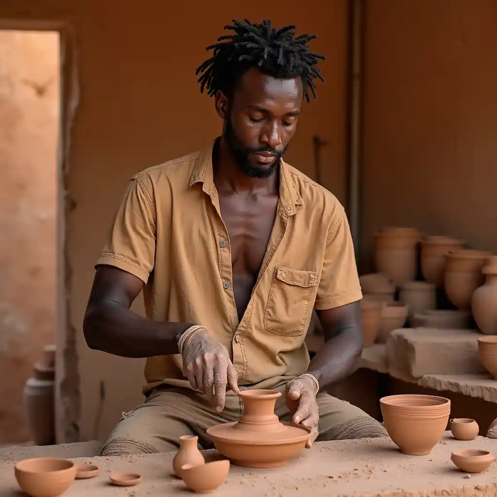 حرفيو الطين الصحراوي 