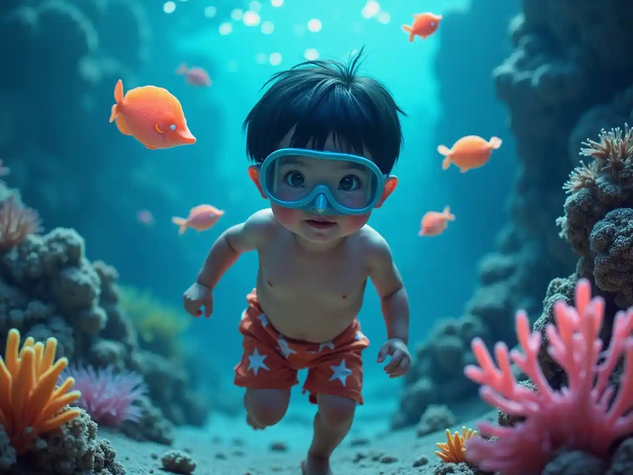 నీటి అడుగున సాహస బాలుడు