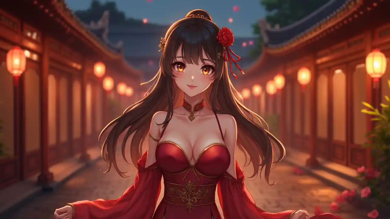 Anime Girl Courtyard