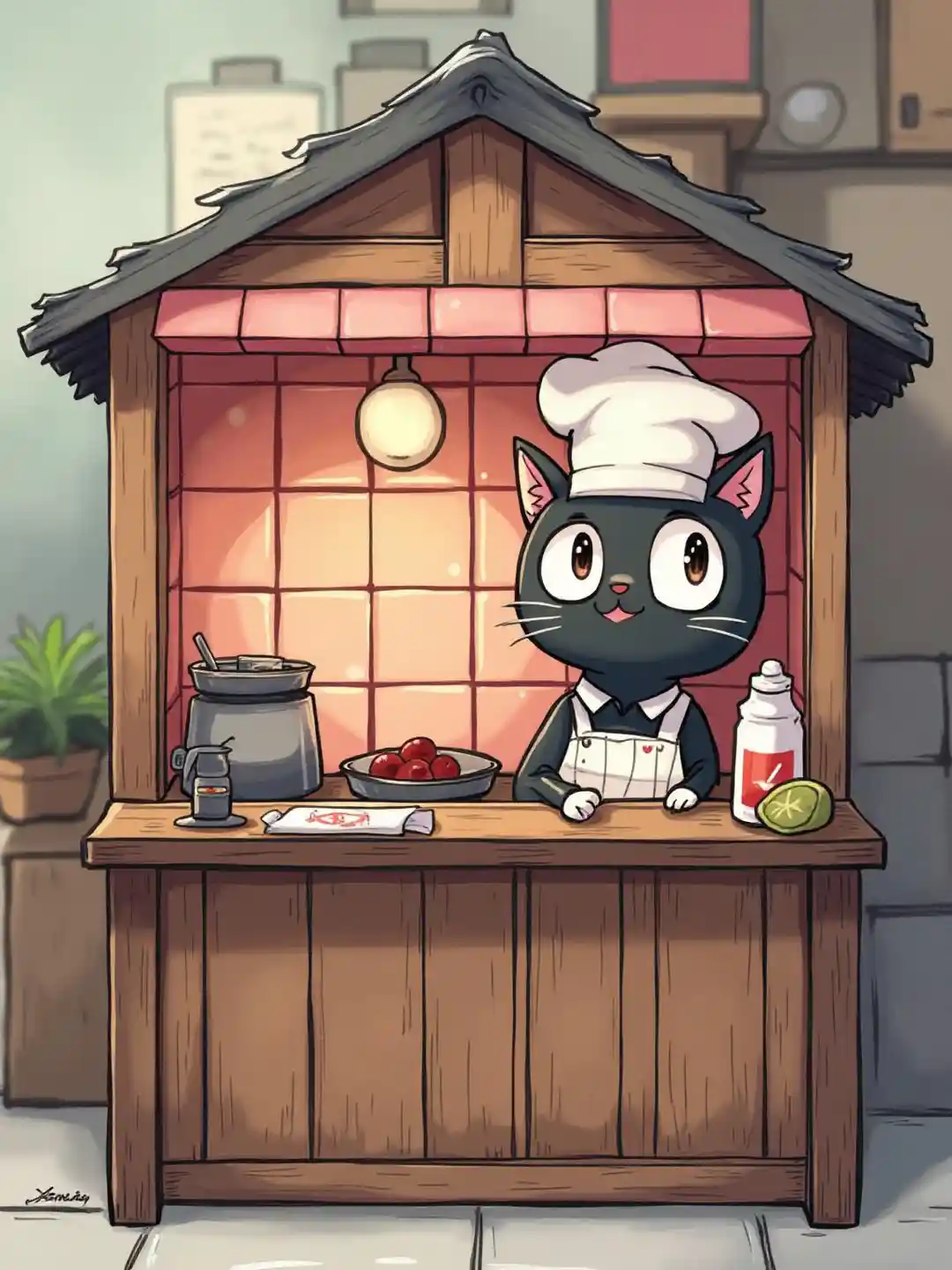 puesto de chef de gatos