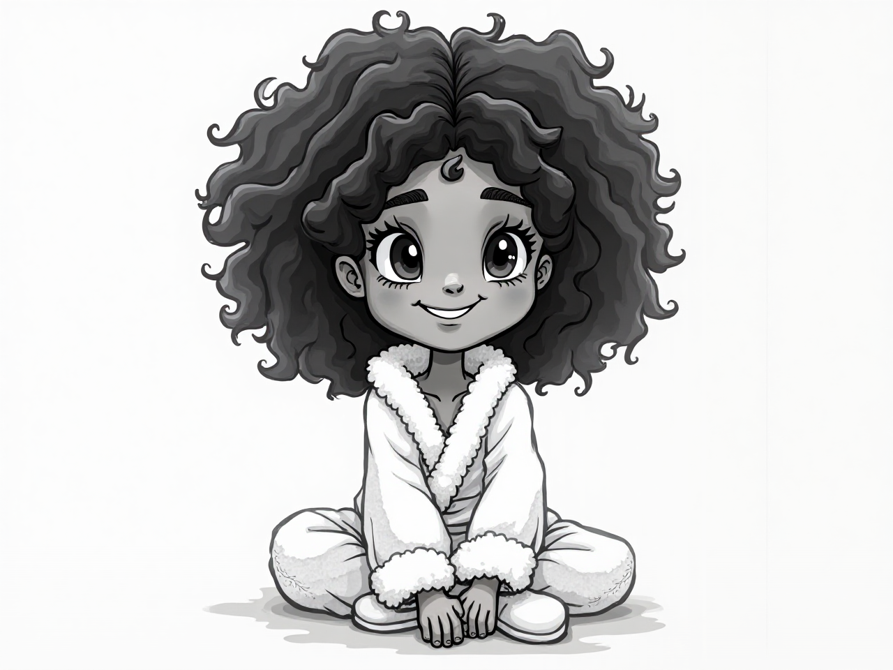 Une poupée afro-américaine branchée, une fille afro-américaine frisée, image size:1280x960